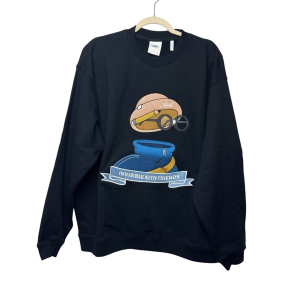 Kith x Invisible Friends rare premium NWT crewneck embroidered sweater